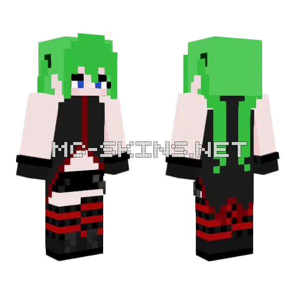 Green Dumbass Number 2 Minecraft skin, front and back