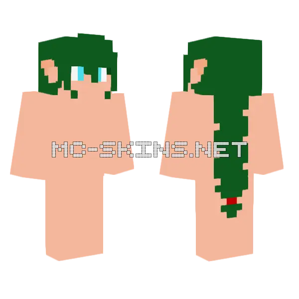 Green Elf Human Minecraft skin, front and back