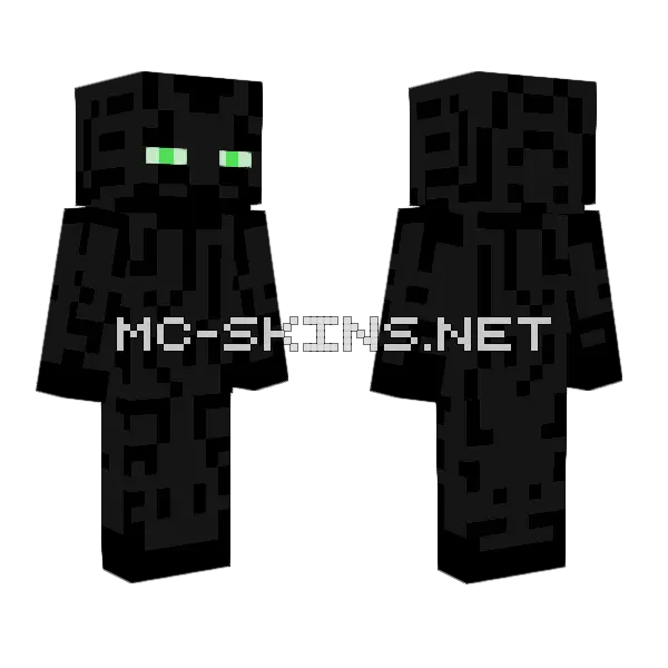 Green Ender Man Minecraft skin, front and back
