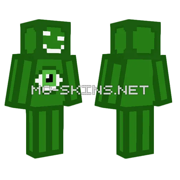 Green Eye Ball Thing Minecraft skin, front and back