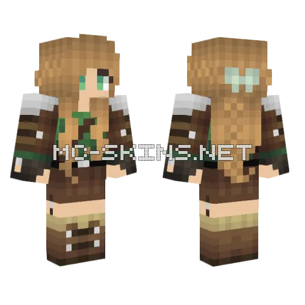 Green Finale Minecraft skin, front and back