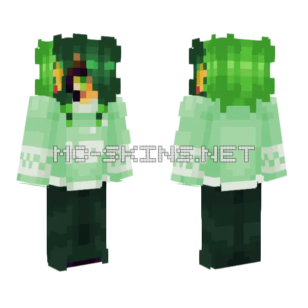 Green Fishmas Minecraft skin, front and back