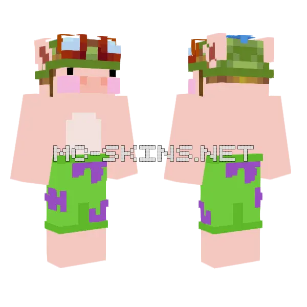 Green Forest Explorer Minecraft skin, front and back