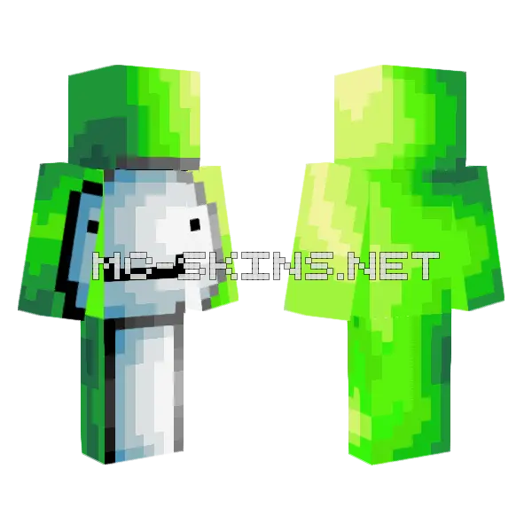 Green Froggy Minecraft skin, front and back