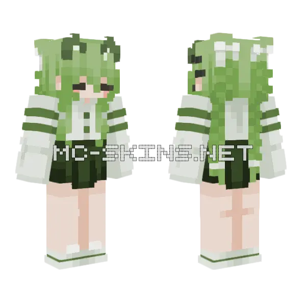 Green Froggy Outfit Minecraft skin, front and back