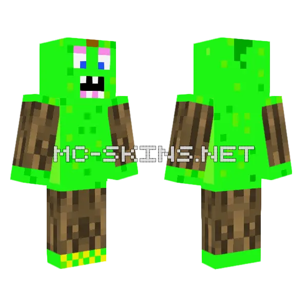 Green Furcorn Minecraft skin, front and back