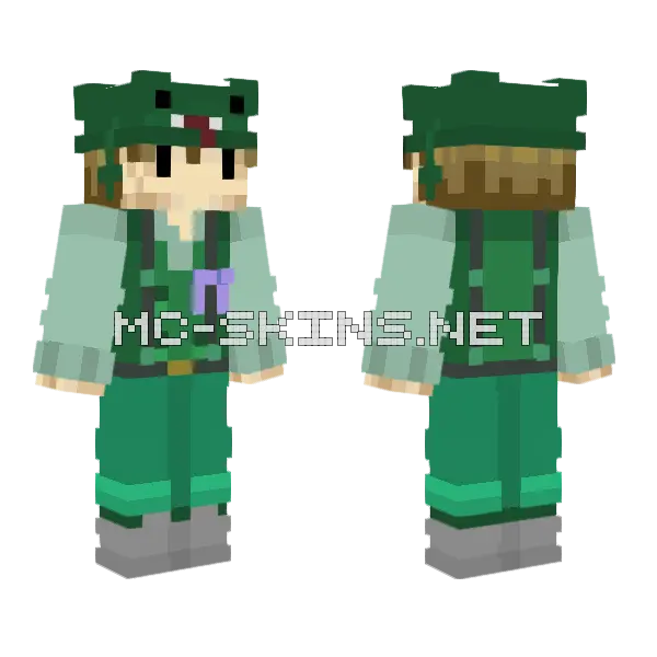 Green Geckos MCC Minecraft skin, front and back