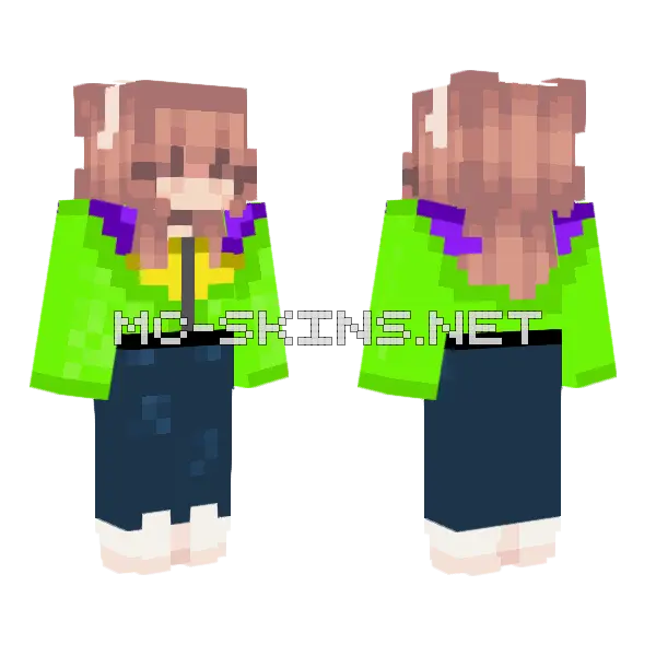 Green Girl 2 Minecraft skin, front and back