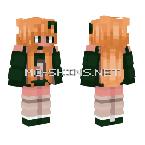Green Girl Minecraft skin, front and back