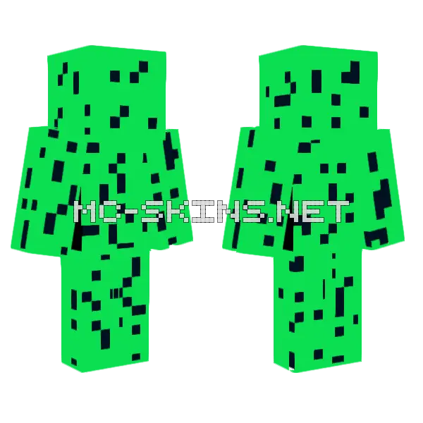 Green Glitch Creature, front and back