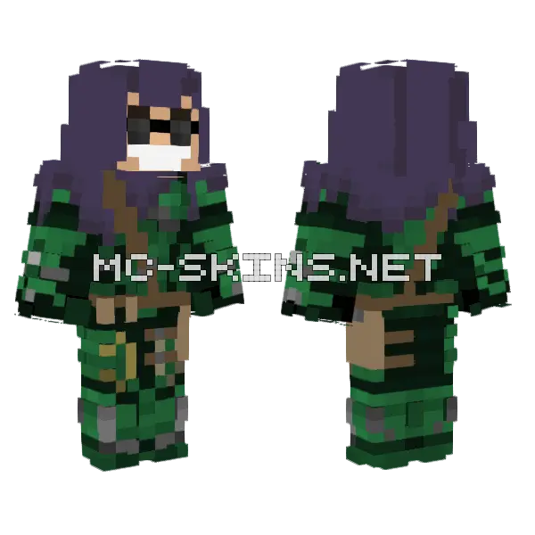 Green Goblin NWH Minecraft skin, front and back