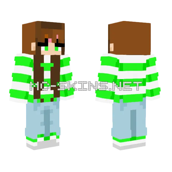 Green Grass One Minecraft skin, front and back
