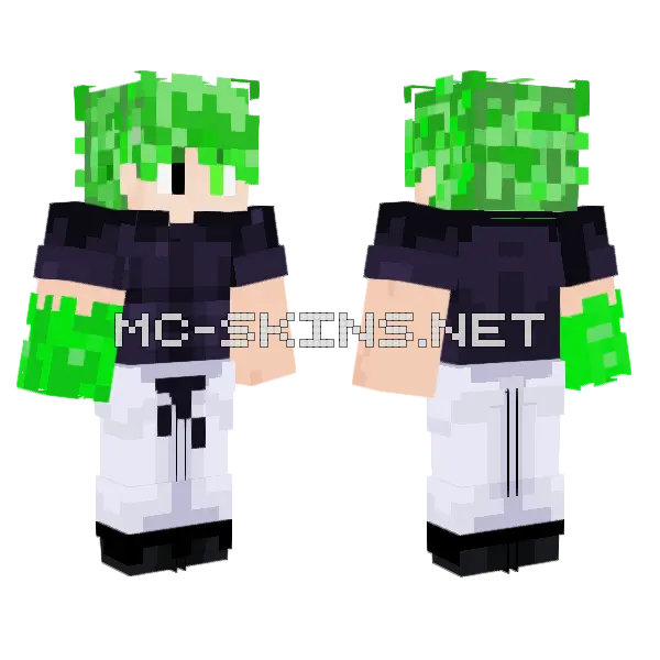 Green Haired Kid, front and back