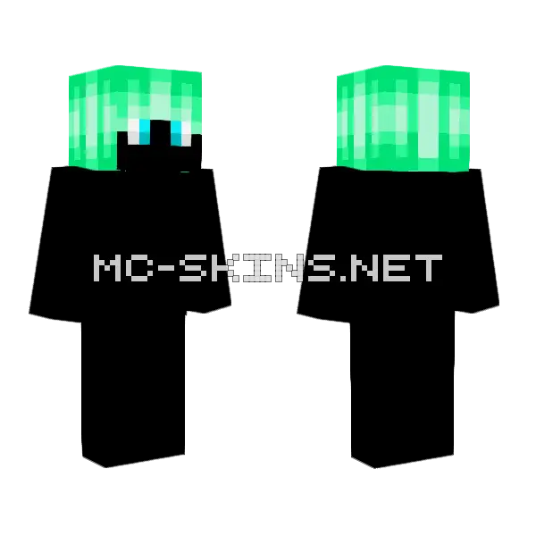 Green HB Male Minecraft skin, front and back