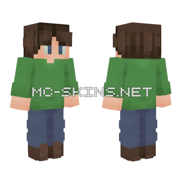 Green Hoodie Boy, front and back
