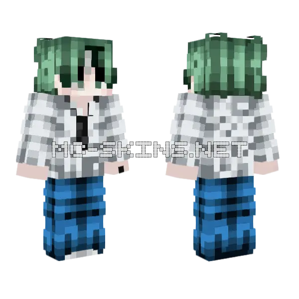 Green Hoodie Boy, front and back