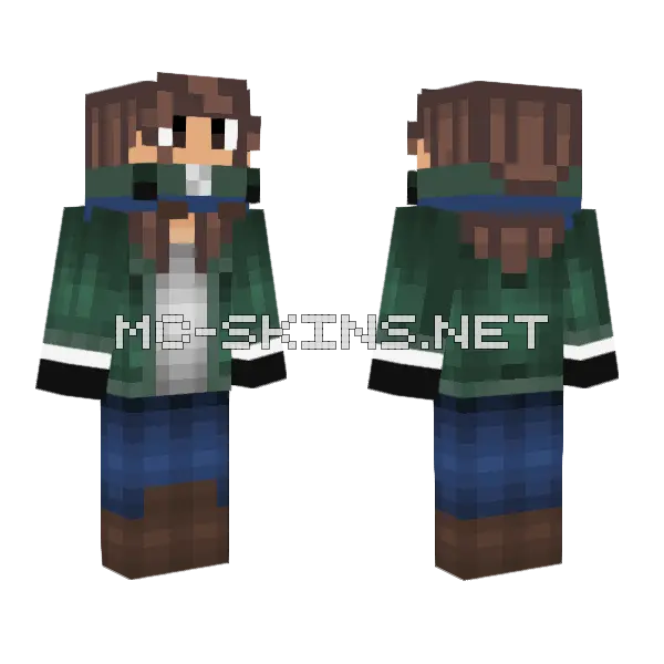 Green Hoodie Boy, front and back