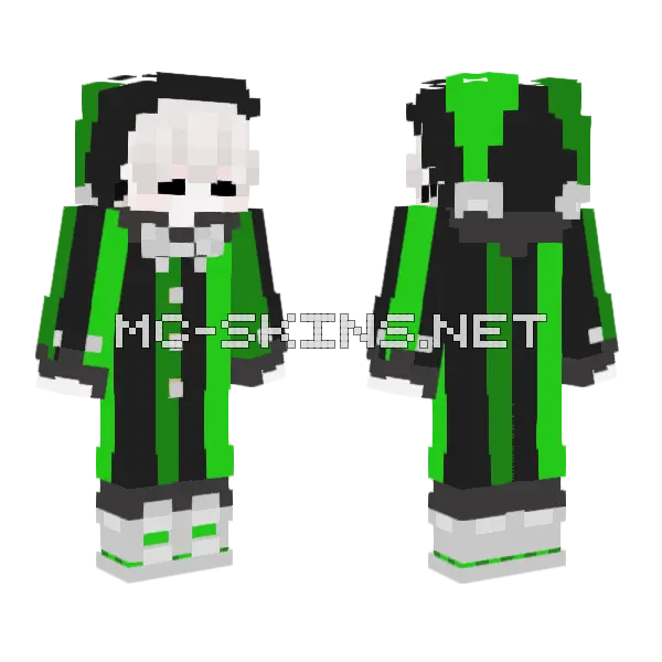 Green Joker Minecraft skin, front and back