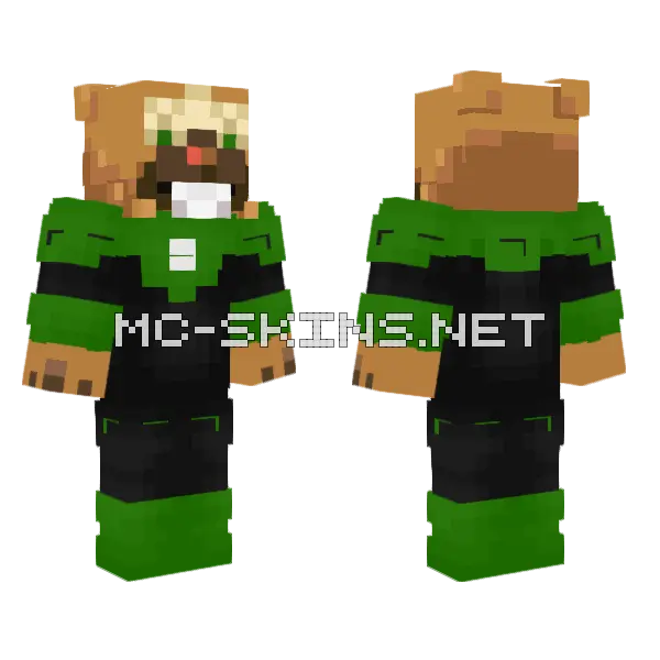 Green Lantern Bidoof John Stewart, front and back