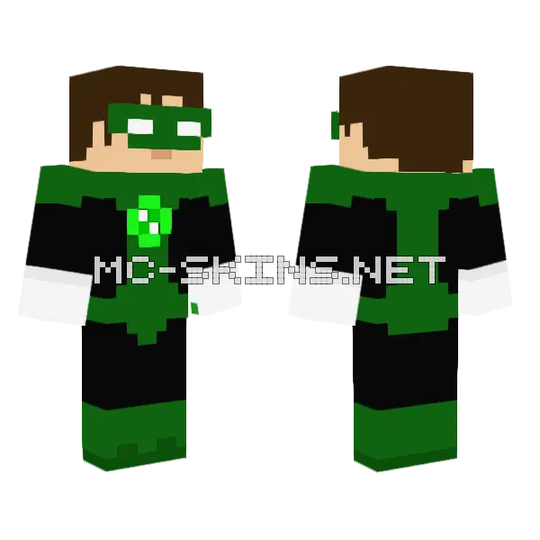 Green Lantern Hal Jordan Minecraft skin, front and back