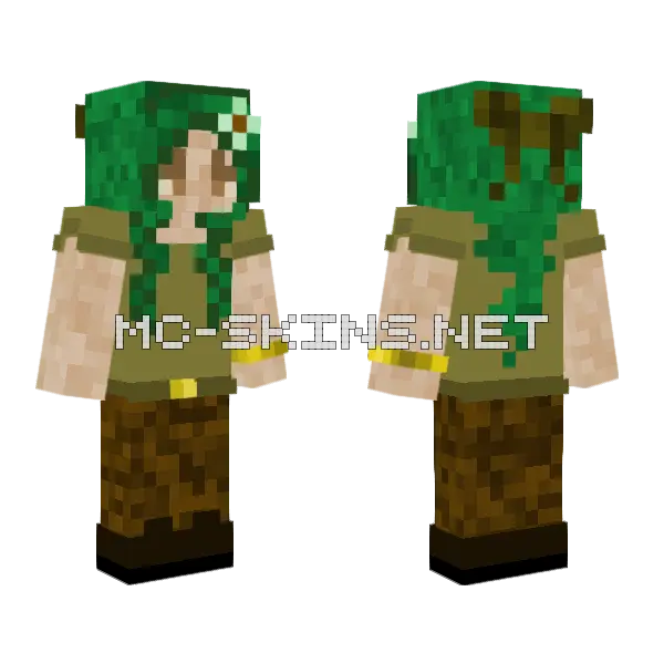 Green Leafy Outfit Minecraft skin, front and back