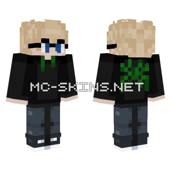 Green Life Spidey Tommy Minecraft skin, front and back