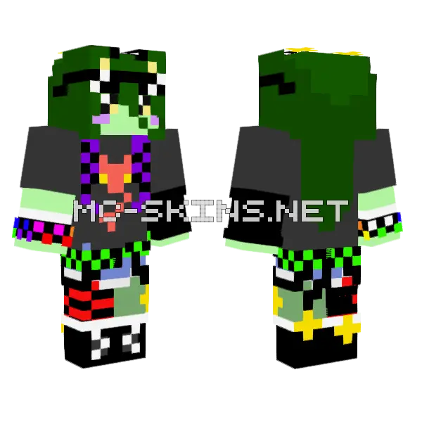 Green Lizard Creature, front and back
