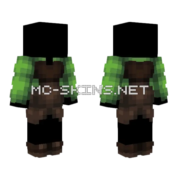 Green Medieval Dress Minecraft skin, front and back