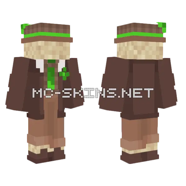 Green Migraine Minecraft skin, front and back