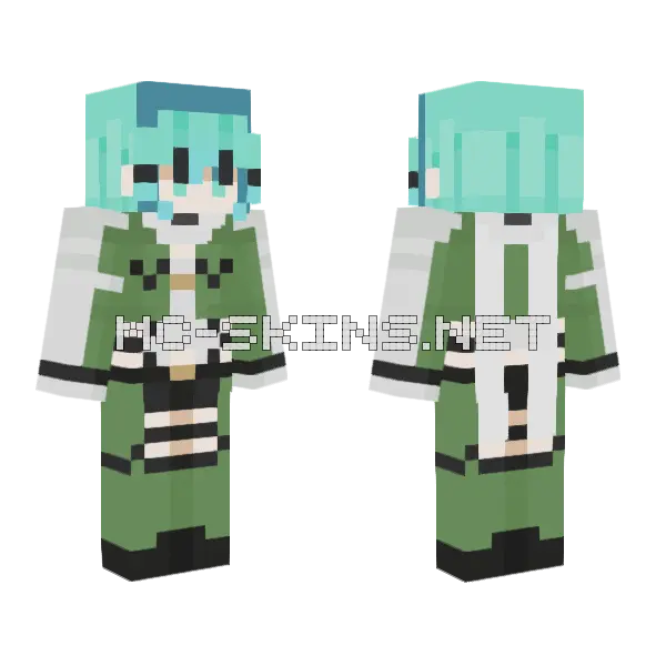 Green Military Uniform Minecraft skin, front and back