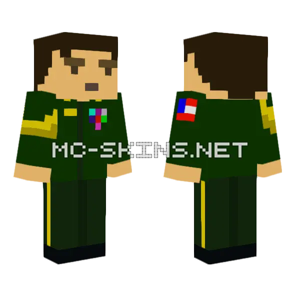 Green Military Uniform, front and back