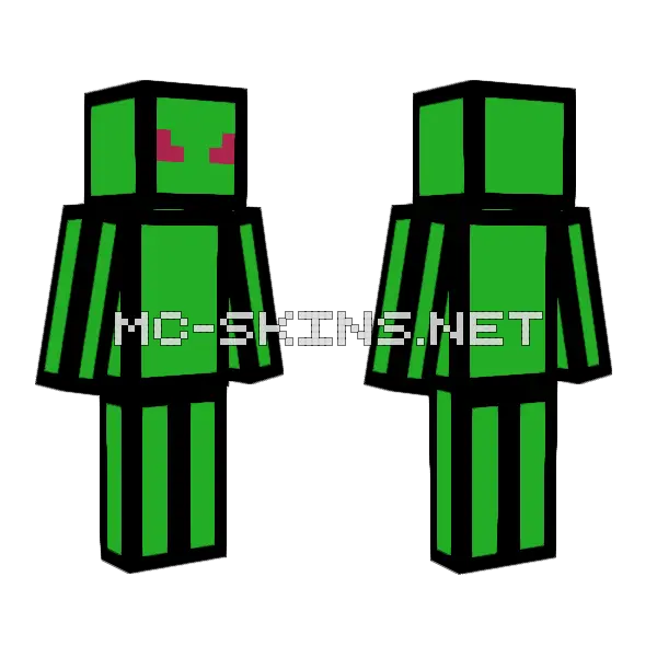 Green Monster Minecraft skin, front and back