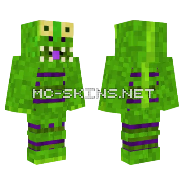 Green Monster Minecraft skin, front and back