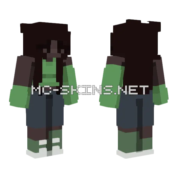 Green Moonlight Minecraft skin, front and back
