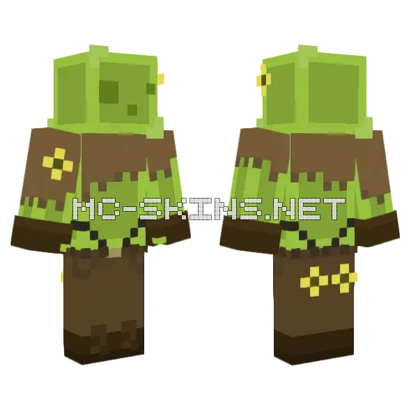 Green Mud Monster Minecraft skin, front and back