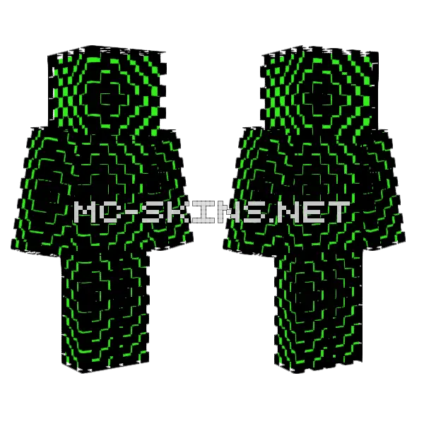 Green N Black Minecraft skin, front and back