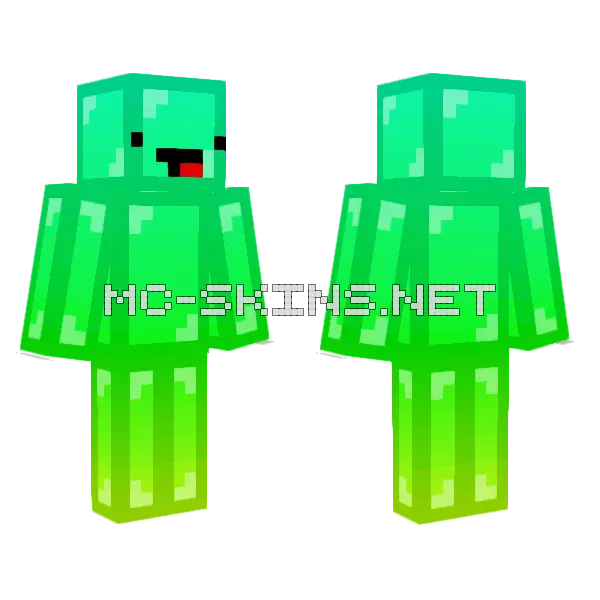 Green Ombre Skeppy Minecraft skin, front and back