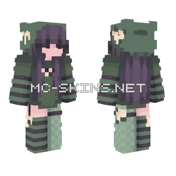 Green Outfit Minecraft skin, front and back