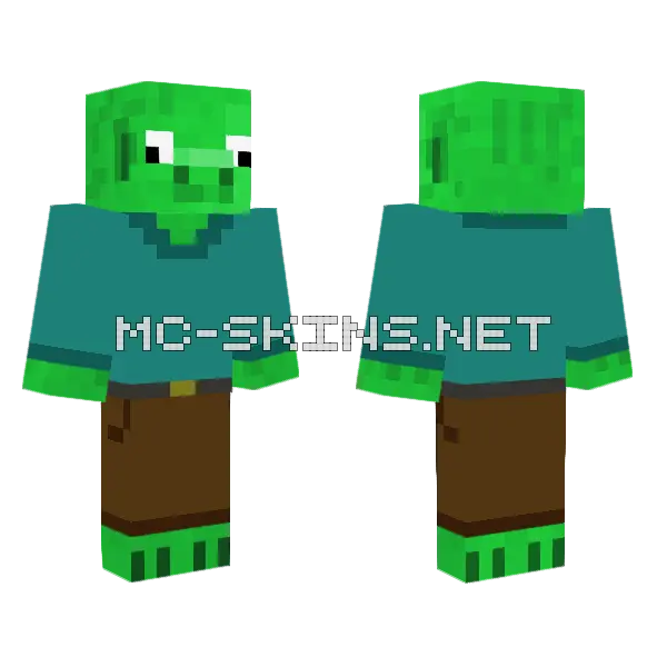 Green Piggy Skin Minecraft skin, front and back