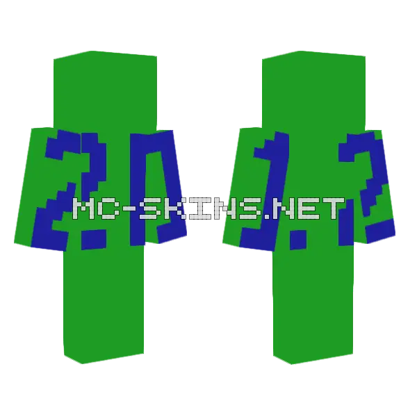 Green Pixelated Monster Minecraft skin, front and back