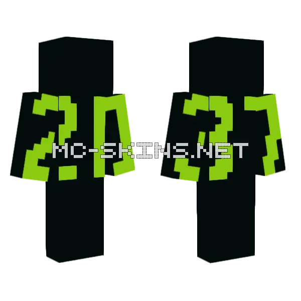 Green Pixelated Monster Minecraft skin, front and back