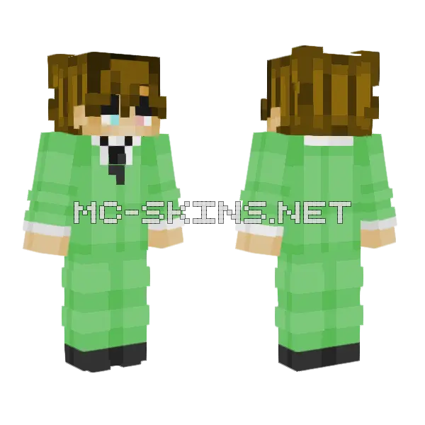 Green Plaid Boy, front and back