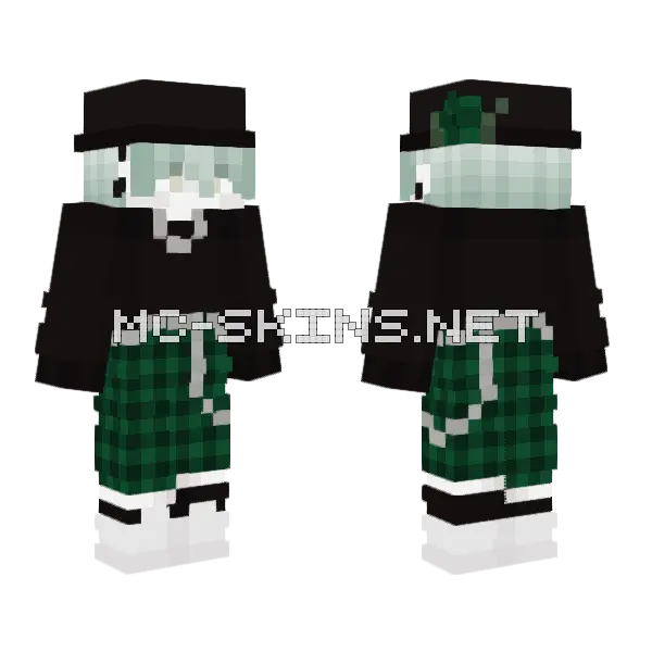 Green Plaid Boy Minecraft skin, front and back