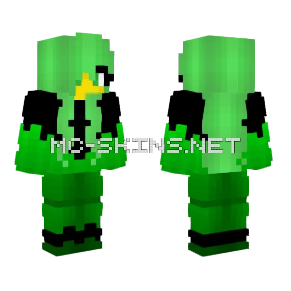 Green Poison Outfit Minecraft skin, front and back