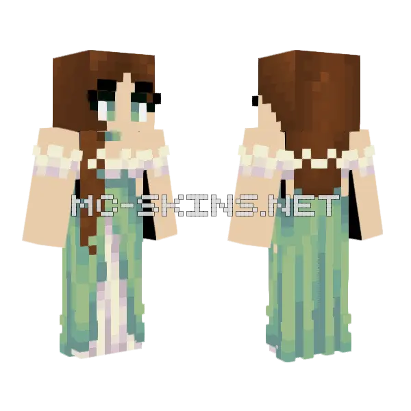 Green Princess Dress, front and back