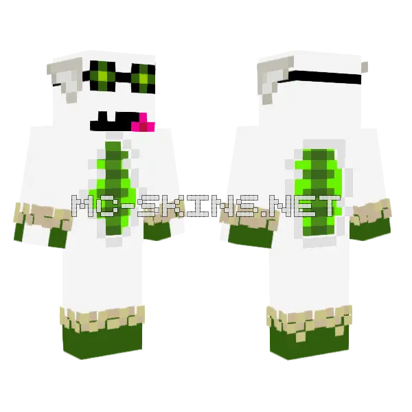 Green Ribbed Creature, front and back