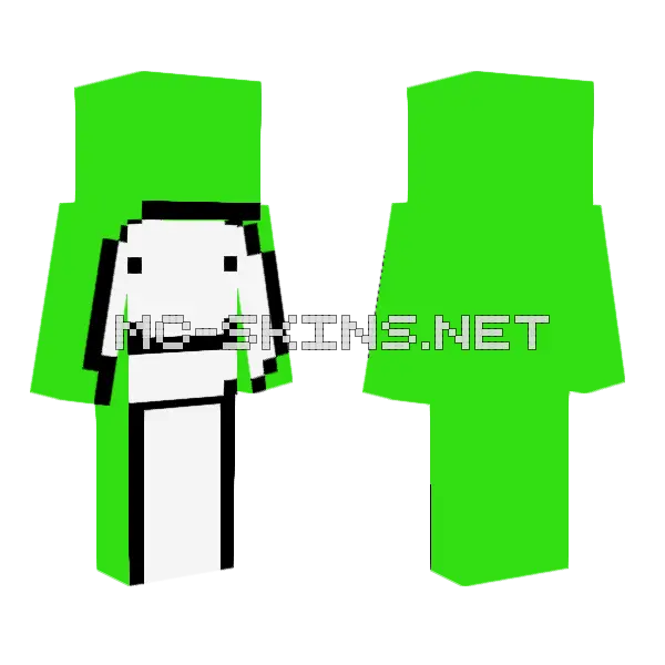 Green Robot Minecraft skin, front and back
