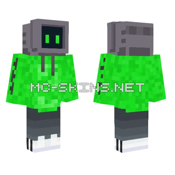 Green Robot Warrior, front and back