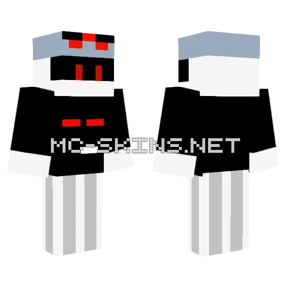 Green Robot With Red Eyes Minecraft skin, front and back