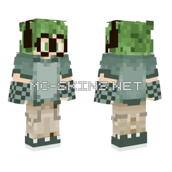 Green Samurai Warrior, front and back